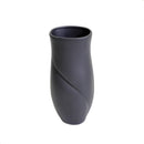 Vaso ceramica petalo nero opaco cm 17x16xh36,5