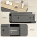 Credenza Cucina Bassa 78.5x35x80 cm con Cassetto e Armadietto in Legno Grigio      