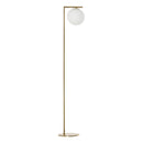 Lampada da Terra con Paralume 30x26x160 cm E27 in Metallo e Vetro Oro e Bianco