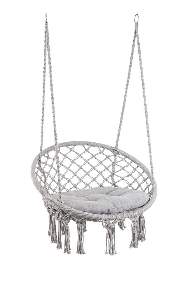 Amaca Sedia Sospesa da Giardino Ø80x130 cm in Poli-Cotone Javier Grigio prezzo