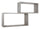 Set 2 Mensole Cubo da Parete Rettangolare in Fibra di Legno Bislungo Rovere Grigio New
