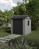 Casetta Box da Giardino 230x223,8x246 cm Newton Plus 757/775 Doppia Opzione Montaggio in Resina Evotech+ Grigio  cm