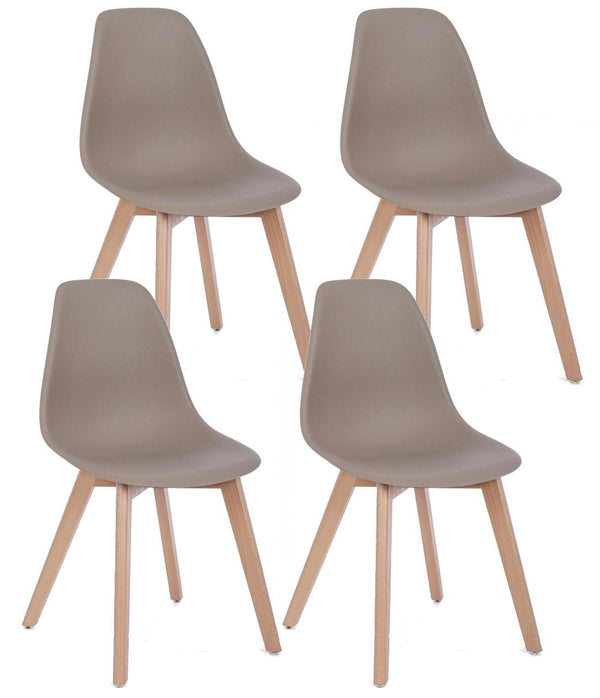 prezzo Set 4 Sedie 51,5x46,5x86 cm in Plastica Tortora