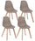 Set 4 Sedie 51,5x46,5x86 cm in Plastica Tortora