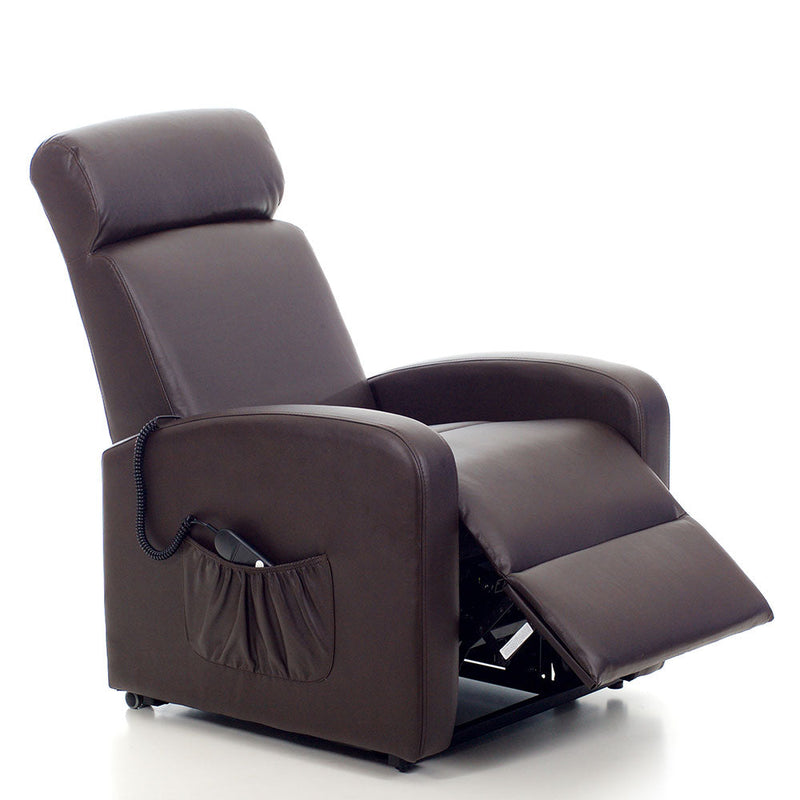 Poltrona Alzapersona Elettrica 1 Motore Reclinabile in Similpelle Katia Marrone