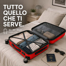 Valigia Trolley Bagaglio a Mano 55x40x20 cm Rigida in ABS con Maniglia Telescopica Rosso      