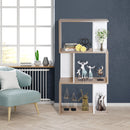 Libreria da Parete Moderna con 3 Ripiani Legno Naturale e Bianco 60x24x111.4 cm 