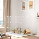Recinto per Animali Domestici Piccoli con 36 Pannelli Modulabili con Porta in Metallo Bianco      