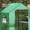 Copertura per Serra da Giardino con Porta a Cerniera e Finestre 140x73x190 cm in PE Verde