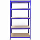 Scaffalatura 5 Ripiani ad Incastro 90x45x180 Piani in MDF Struttura in Acciaio Blu