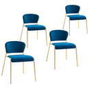 Set 4 Sedie in Metallo e Poliestere  Blu