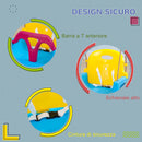 Altalena Bambini 3 in 1 Seduta Trasformabile Cintura di Sicurezza Età 9-36 Mesi da Interno ed Esterno Blu 