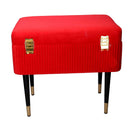 Panca Contenitore 50x35xh47 cm in Tessuto Velluto Rosso