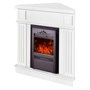 Camino Elettrico da Pavimento ad Angolo 100x100x50 cm Effetto Fiamma 2000W Marina & Cristina Bianco