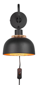 Applique da Interno Attacco E27 in Metallo Nero Opaco