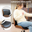 Sedia Scrivania Girevole 52x54x74-84A cm Senza Braccioli Stile Moderno in Pelle PU Nero      