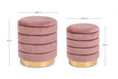 Set 2 Pouf Contenitore Darina Rosa Antico in Legno