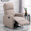 Poltrona Relax Reclinabile Manuale 66x83x107 cm in Tessuto Effetto Lino Grigia