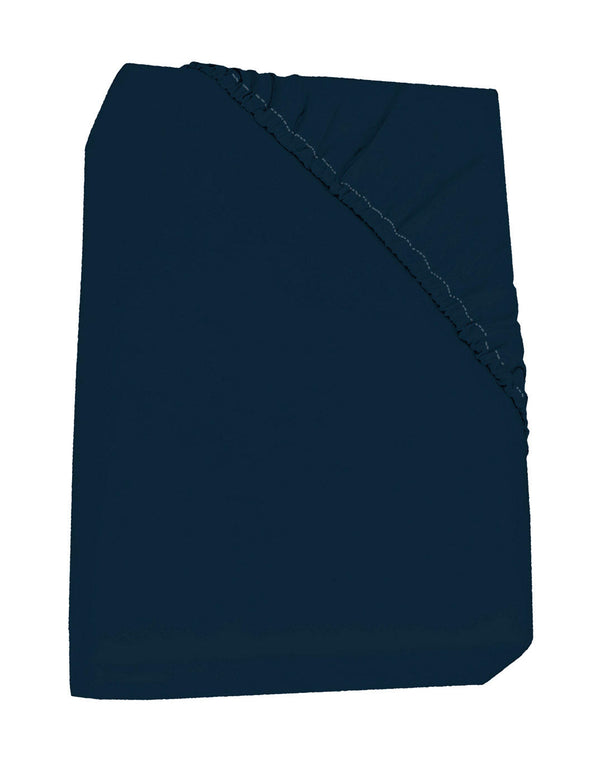 Lenzuolo Sotto Matrimoniale con Angoli H40 cm ed Elastico Tinta Unita Blu Scuro sconto
