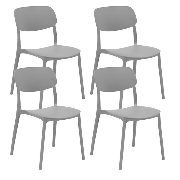 acquista Set 4 Sedie 46x79x54 cm in Polipropilene Elodie Grigio Ice