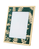 Cornice Glam Verde 28x1,5x33,5 cm in Ferro MDF e Vetro Verde e Oro