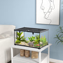 Terrario per Rettili Rialzato 50x30x25 cm con Serratura e Termometro in Vetro e Rete Metallica Nero  