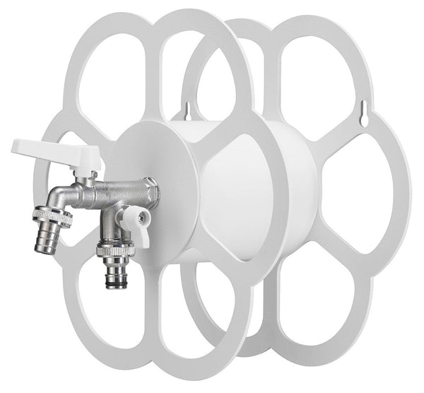 Portatubo da Muro in Metallo con Rubinetto a Doppia Uscita Belfer 42/FR Bianco sconto