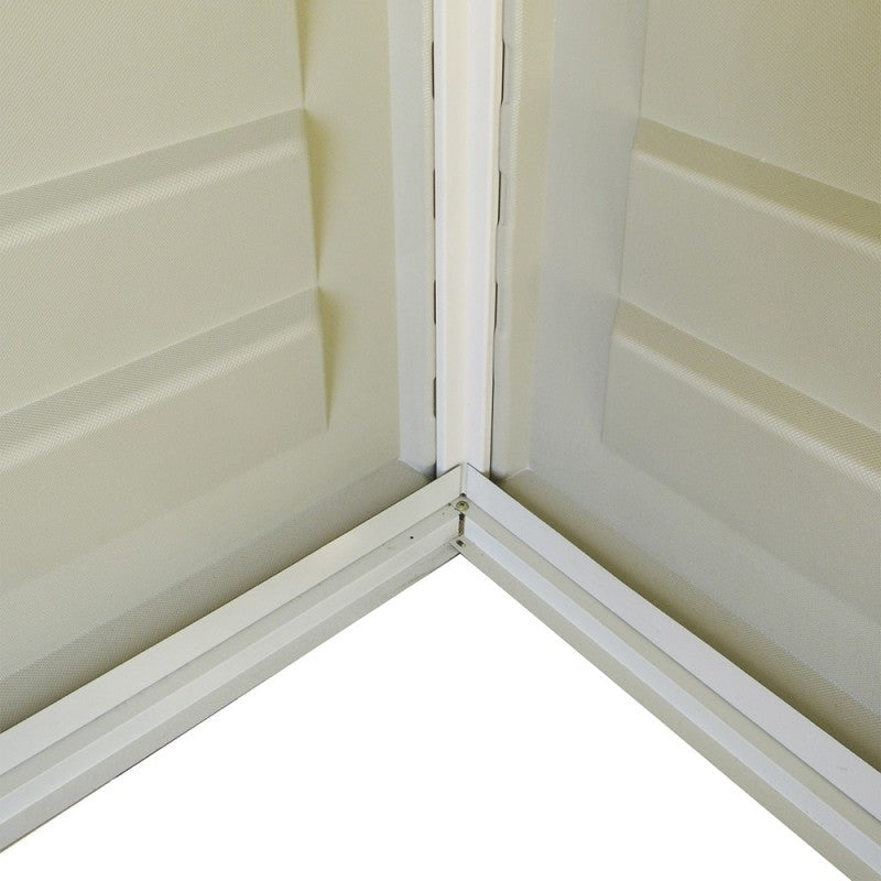 Duramax Woodside Casetta Da Giardino In PVC 325x240 Cm – Beige E Marrone, Ignifuga, 8 M², Porte Larghe E Finestre, Resistente Neve 100 Kg/m²