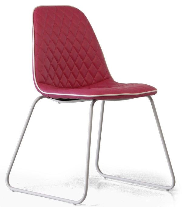 Sedia Imbottita 45,5x55x83 cm in Similpelle Trapuntato Brenda Rossa prezzo