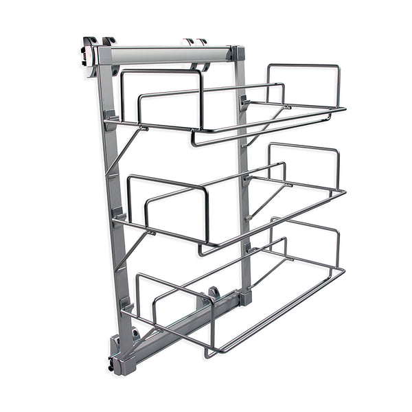 Porta Scarpe Estraibile per Armadio 3 Ripiani in Acciaio e Plastica Emuca Grigio Metallizzato prezzo