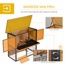 Conigliera da Giardino 89,5x45x81 cm con Rampa in Legno e Metallo