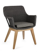 Set 2 Sedie 46x46x82h cm con Braccioli e Cuscini Allison Antracite