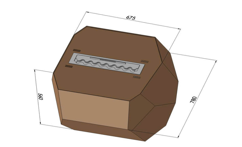 Camino a Bioetanolo da Pavimento 78x67,5 cm Incorten Medium Marrone