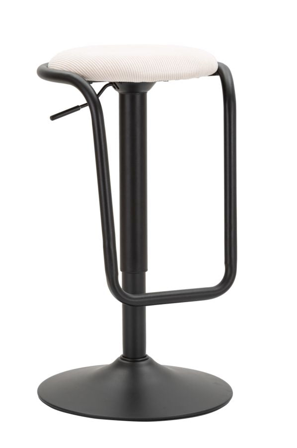 sconto Sgabello Bar Destiny Bianco Ø41x61 cm in Ferro e Compensato e Spugna e Poliestere Nero e Bianco