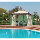 Gazebo da Giardino in Ferro 3x3xH2,90m Rama Giunone Ecrù