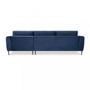 Divano con Chaise Longue Gregory in Tessuto Blu
