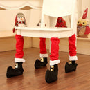 Set 4 Copripiedi Sedia Natalizio 50x10x22 cm Rosso