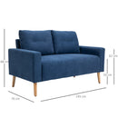 Divano 2 Posti 145x76x88 cm in Tessuto Trapuntato Blu
