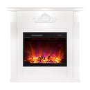 Camino Elettrico da Pavimento 100x100x32 cm Effetto Fiamma 1500W Sofia & Lorance Bianco