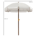 Ombrellone da Giardino Spiaggia Ø1,9x2,1m con Protezione UV40+ e Borsa di Trasporto Crema