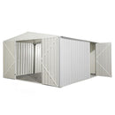 Casetta Box da Giardino in Lamiera di Acciaio Porta Utensili 360x430x210 cm Enaudi Bianca