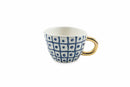 Set 6 Tazzine da Caffè Ø7x5 cm in Gres Villa d'Este Home Tivoli Masai Blu e Bianco