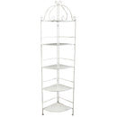 Portapiante Arianne 5 Piani Ad Angolo 50x35x175 h cm in Acciaio Bianco