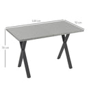 Tavolo da Pranzo per 4 persone 120x70x76 cm Piano Effetto Roccia