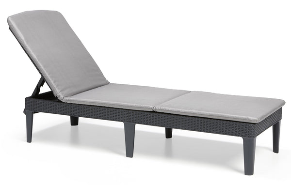 acquista Lettino Prendisole da Giardino 187,5x58x29 cm con Cuscino in Resina Keter Jaipur Antracite Seconda Scelta