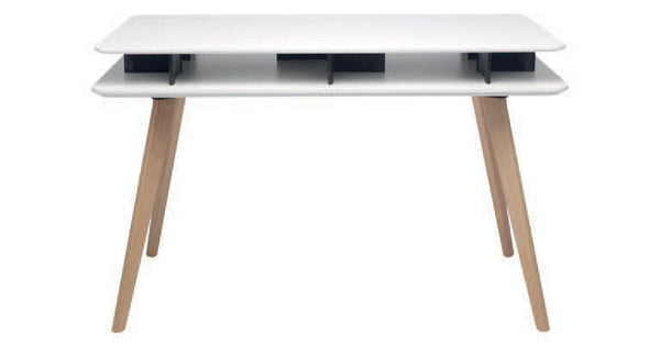 online Tavolo Rettangolare con Vano Porta Oggetti 120x70x75 cm in MDF e Legno Bianco/Faggio
