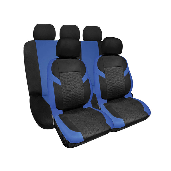 acquista Set Coprisedili Anteriori e Posteriori Universali in Poliestere e Spugna Lyon Blu