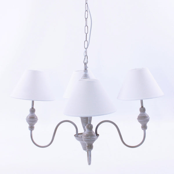 Lampadario a Sospensione Ø56 in MDF Design Shabby Bianco acquista