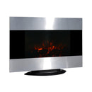 Camino Elettrico da Parete o Terra Effetto Fiamma 1000W/2000W Inox e Nero 