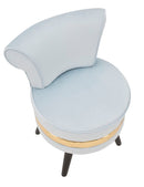 Sedia Mini Paris New Celeste Ø47x64 cm in Legno Spugna e Poliestere Azzurro e Oro